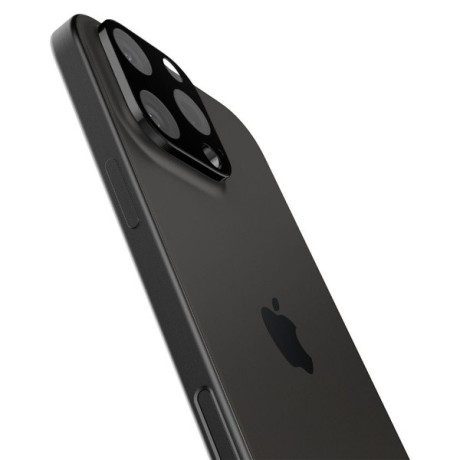 Комплект защитных стекол на камеру Spigen Optik.tR Camera Protector 2 pcs. для  iPhone 14 Pro / Pro Max / 15 Pro / Pro Max / 16 Pro / Pro Max - Black