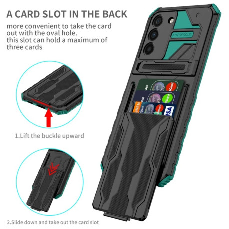 Противоударный чехол Armor Card для Samsung Galaxy S22 Plus 5G - зеленый