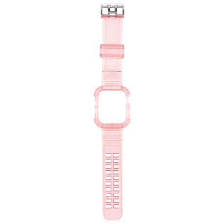 Спортивный ремешок Transparent для Apple Watch  45mm / 44mm / 42mm - розовый