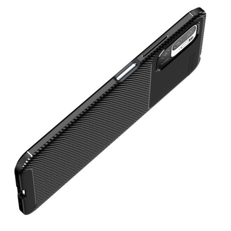 Ударозащитный чехол HMC Carbon Fiber Texture на Xiaomi Poco M3 Pro/Redmi Note 10 5G/10T/11 SE - коричневый