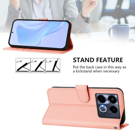 Чехол-книжка Skin Feel Solid Color Leather для Infinix Note 40 4G - розовый