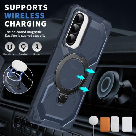 Протиударний чохол Frosted MagSafe Holder для Samsung Galaxy A56 5G - синій