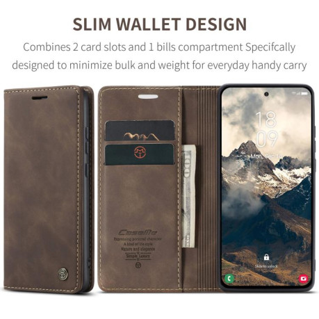 Чехол-книжка CaseMe-013 Multifunctional на Samsung Galaxy S25 Edge 5G - кофейный