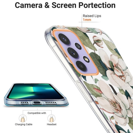 Противоударный чехол Ring IMD Flowers для Samsung Galaxy A13 4G - Green Gardenia