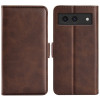 Чохол-книжка Dual-side Magnetic Buckle для Google Pixel 8a - коричневий