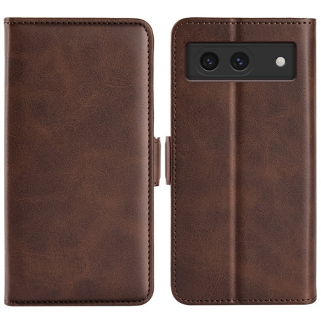 Чехол-книжка Dual-side Magnetic Buckle для Google Pixel 8a - коричневый