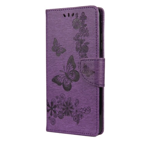 Чохол-книжка Butterflies Embossing на Xiaomi Mi 10T Lite - фіолетовий
