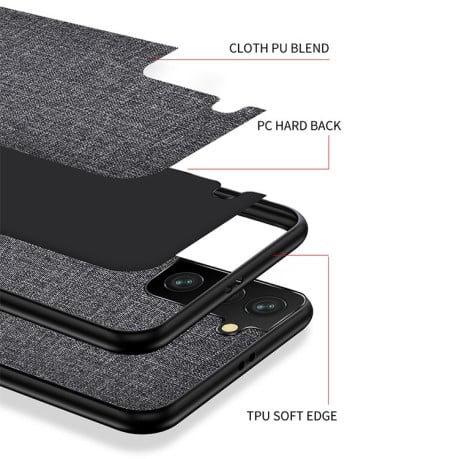 Чохол протиударний Cloth Texture на Samsung Galaxy S21 FE - червоний