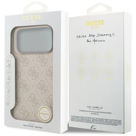 Оригинальный чехол Guess 4G Charms Collection с MagSafe на iPhone 17 Pro Max - Pink