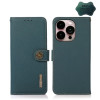Шкіряний чохол-книжка KHAZNEH Custer Genuine для iPhone 14 Pro Max - зелений