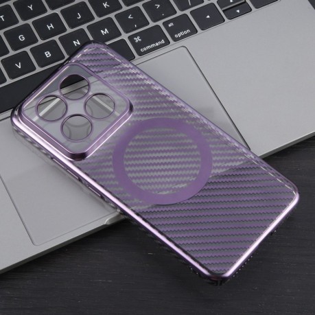 Протиударний чохол 6D Gold Plated Magsafe на Xiaomi 14 - Aurora Purple