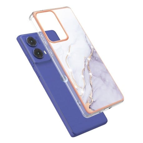 Противоударный чехол Electroplating IMD для Motorola Moto G85 - White
