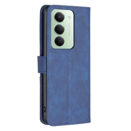 Чохол-книжка з фактурою Rhombus та магнітним хлястиком на Xiaomi Redmi 15 5G Global / 15 4G SEA 169.5mm - синій