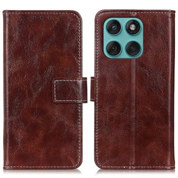 Чехол-книжка Magnetic Retro Crazy Horse Texture на Motorola Edge 60 Fusion/60 - коричневый