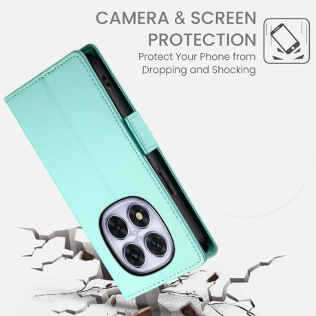 Чохол-книжка Side Buckle Magnetic Frosted Leather для Xiaomi Redmi Note 14 4G 164.84mm - зелений