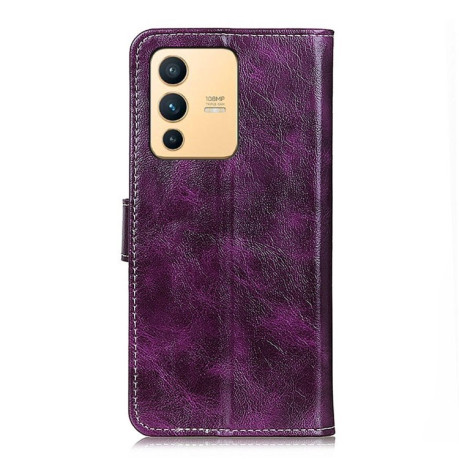 Чехол-книжка Magnetic Retro Crazy Horse Texture на Vivo S12 / V23 5G - фиолетовый