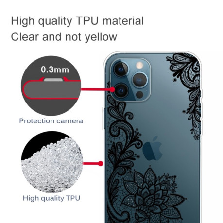 Чохол Painted Pattern для iPhone 13 Pro Max - Black Rose