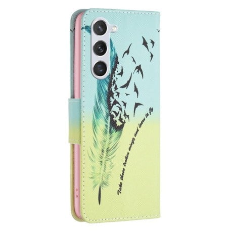 Чохол-книжка Colored Drawing Pattern для Samsung Galaxy S24 5G - Feather