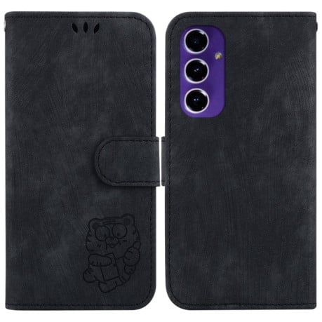 Чохол-книжка Little Tiger Embossed Leather для Samsung Galaxy S24 FE 5G - чорний