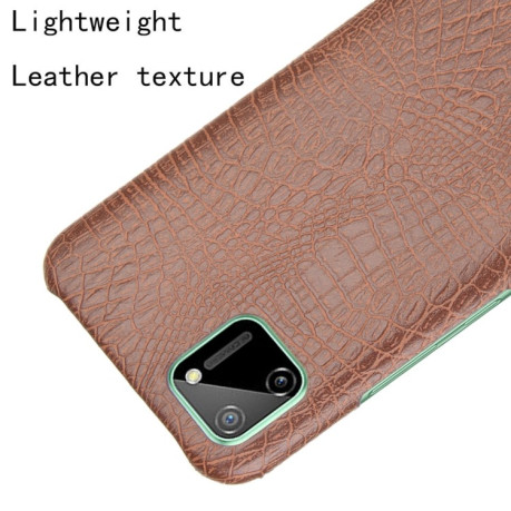 Ударопрочный чехол Crocodile Texture на Realme C11 - коричневый