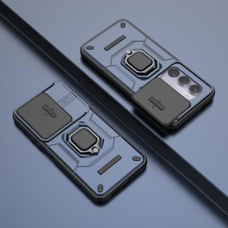 Противоударный чехол Sliding Camshield на Xiaomi Redmi 15 5G / 4G EU 171mm - синий
