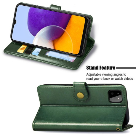 Чехол-книжка Retro Solid Color на Samsung Galaxy M32/A22 4G - зеленый