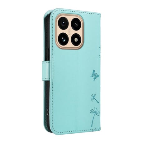 Чехол-книжка Dandelion Embossed Pattern Flip Leather на Xiaomi 15T 5G - зеленый