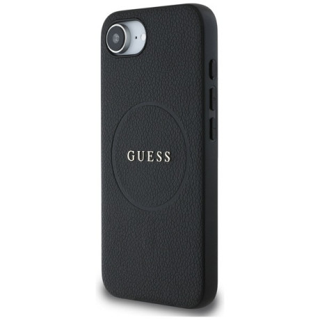 Оригинальный чехол Guess Grained Classic Logo MagSafe на iPhone 16e - Black