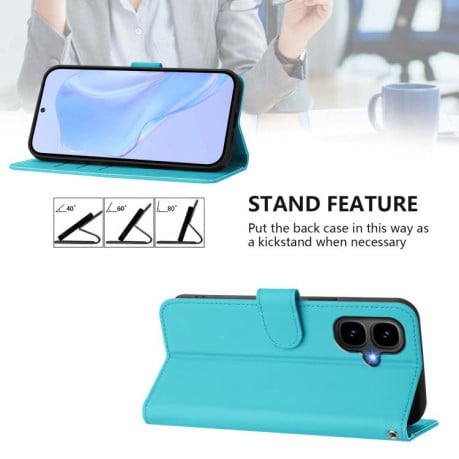 Чехол-книжка с мягким покрытием (Skin Feel) со шнурком на Infinix Smart 10 4G - синий