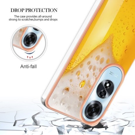 Противоударный чехол Electroplating IMD для OPPO A60 4G - Beer