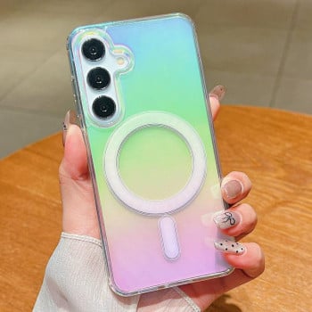 Чехол Gradient Color MagSafe Airbag на Samsung Galaxy S25 FE 5G — радужный