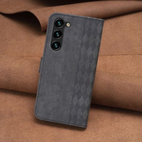 Чохол-книжка Plaid Embossed Leather на Samsung Galaxy S24 5G - чорний