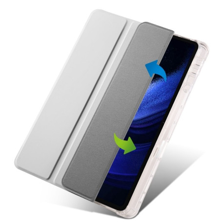 Чехол-книжка 3-fold Clear TPU Smart Leather Tablet Case with Pen Slot для iPad Pro 13 2024 - серый