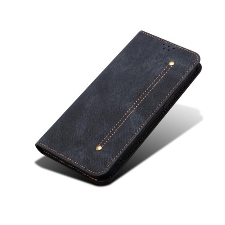 Чохол книжка Denim Texture Casual Style на Motorola Edge 60 Fusion - чорний