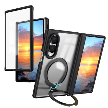 Чохол з 360° магнітним кільцем-тримачем Escase на Galaxy Fold8 5G — чорний