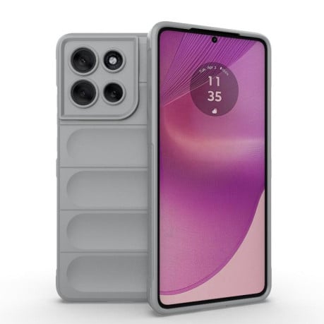 Силиконовый чехол Magic Flannel на Motorola Moto G86 5G - серый