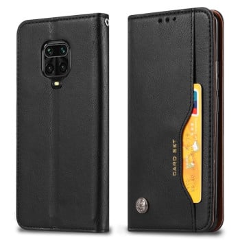 Чехол-книжка Knead Skin Texture на Xiaomi Redmi Note 9 Pro / Note 9S/ Note 9 Pro Max - черный