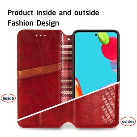 Чехол-книжка Cubic Grid на Samsung Galaxy A52/A52s - красный