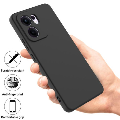 Силиконовый чехол Solid Color Liquid Silicone на OPPO Reno13 F /Reno13 FS - черный