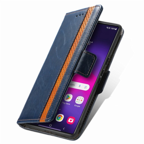 Чехол-книжка CaseNeo Splicing Dual Magnetic Buckle Leather для Samsung Galaxy S24 Ultra 5G - синий
