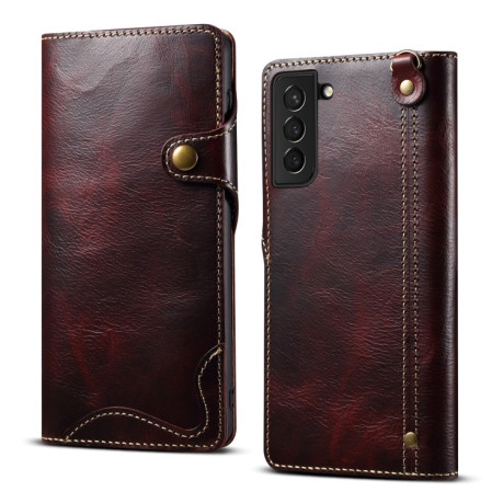 Кожаный чехол-книжка Denior Oil Wax для Samsung Galaxy S23+Plus 5G - красный