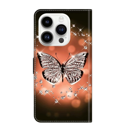 Чохол-книжка Crystal 3D Shockproof Protective Leather для iPhone 15 Pro - Crystal Butterfly