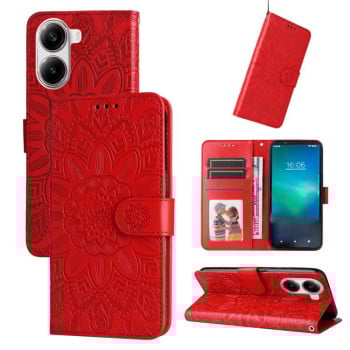 Чохол-книжка Embossed Sunflower для Redmi Turbo 4 / Xiaomi Poco X7 Pro - червоний