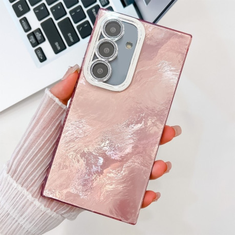 Протиударний чохол Plating Glitter Texture TPU with Lens Film для Samsung Galaxy S25+ 5G - Pink Tinfoil Texture