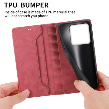 Чохол-книжка Business Solid Color Magnetic RFID Leather на Xiaomi 14T Pro - червоний