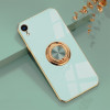 Противоударный чехол 6D Electroplating Full Coverage with Magnetic Ring для iPhone XR - голубой