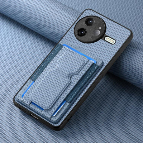 Противоударный чехол Carbon Fiber Card Bag для Redmi K80 Pro / Poco F7 Ultra - синий