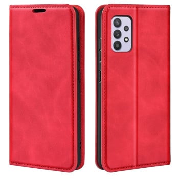 Чохол-книжка у стилі Retro м'яке покриття Skin Feel діловий дизайн на Samaung Galaxy A53 5G - червоний