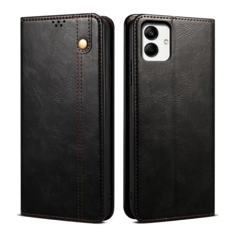 Чехол-книжка Simple с фактурой Crazy Horse с воском на Samsung Galaxy A07 4G - черный