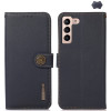 Шкіряний чохол-книжка KHAZNEH Custer Genuine для Samsung Galaxy A35 5G - синій